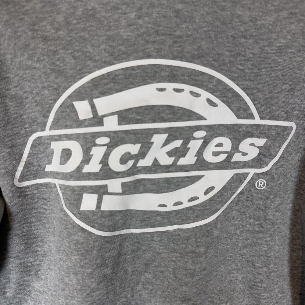 Dickies Hoodie Women Medium Gray Graphic Fleece Lined Long Sleeve Drawstring - Picture 3 of 12